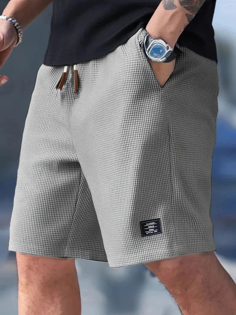 FABRIPPLE Men's Light Grey Casual Lounge Shorts - Image 1